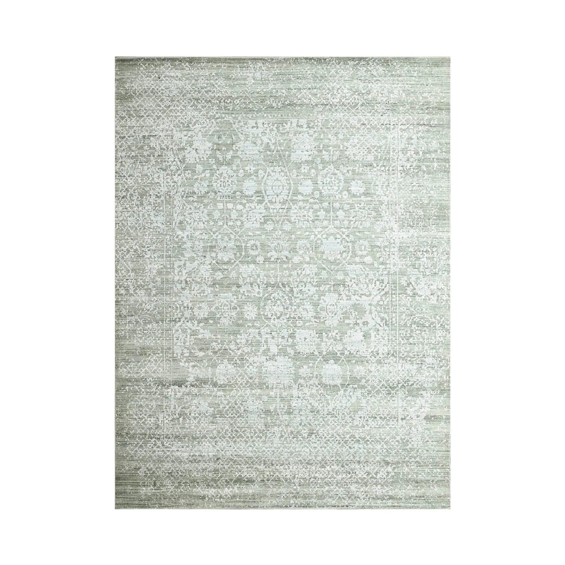 8x10 Gray, Beige Hand Knotted 100% Wool Modern & Contemporary Oriental Area Rug-1