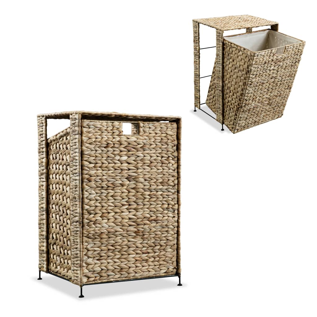 vidaXL Laundry Basket 17.3"x13.4"x25.2" Water Hyacinth-0