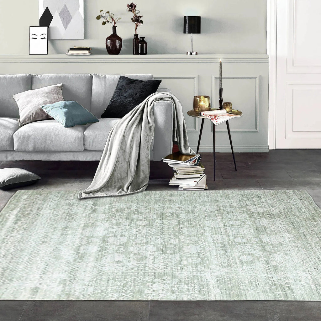 8x10 Gray, Beige Hand Knotted 100% Wool Modern & Contemporary Oriental Area Rug-0