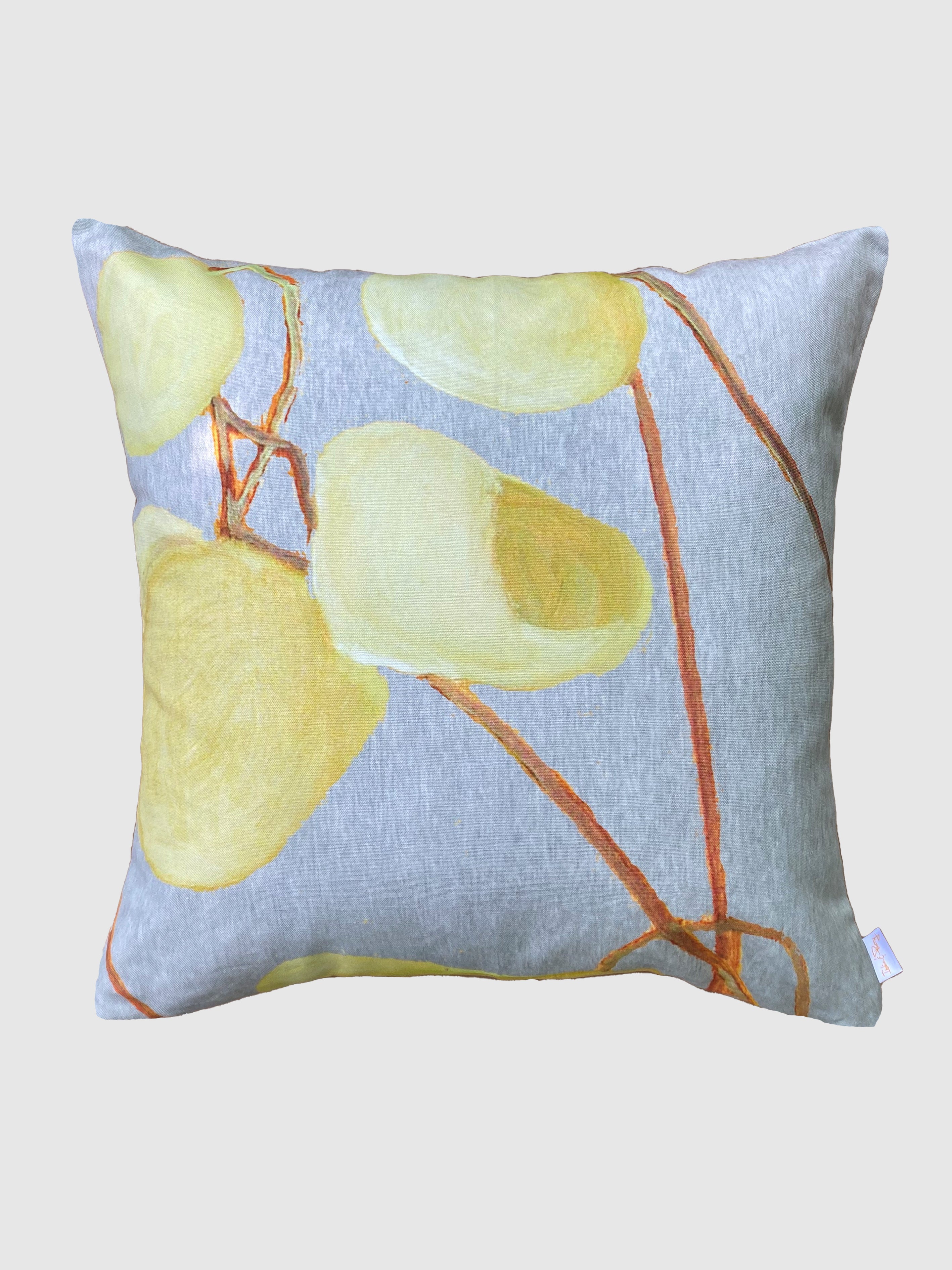 Throw Pillow: Milkweed on Pale Grey