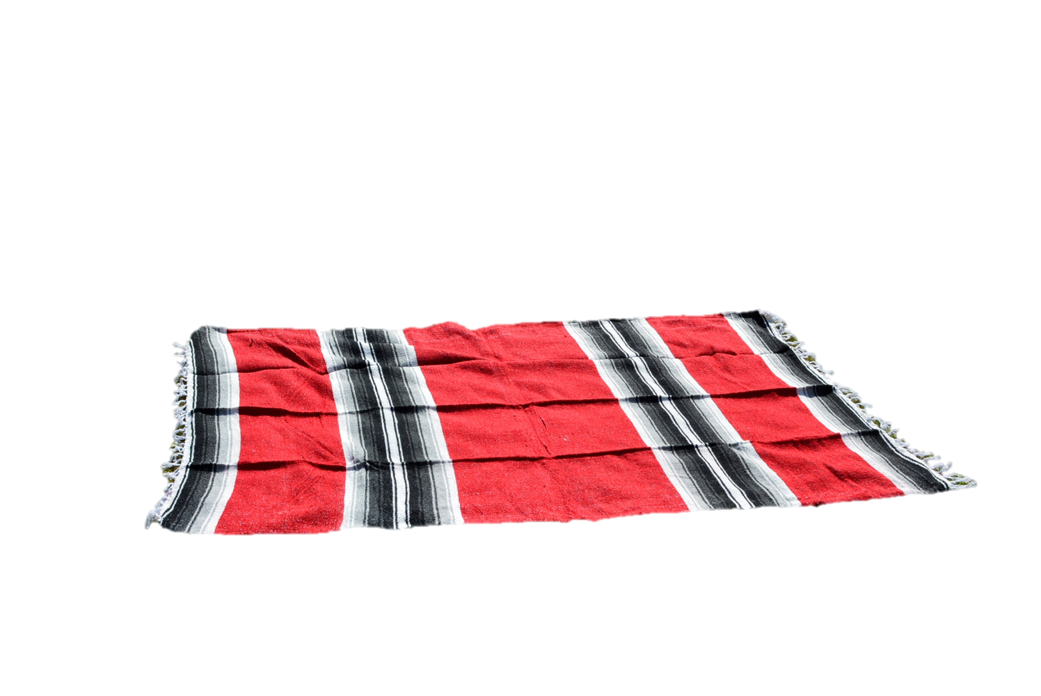 Handwoven Cotton Red Beach Blanket