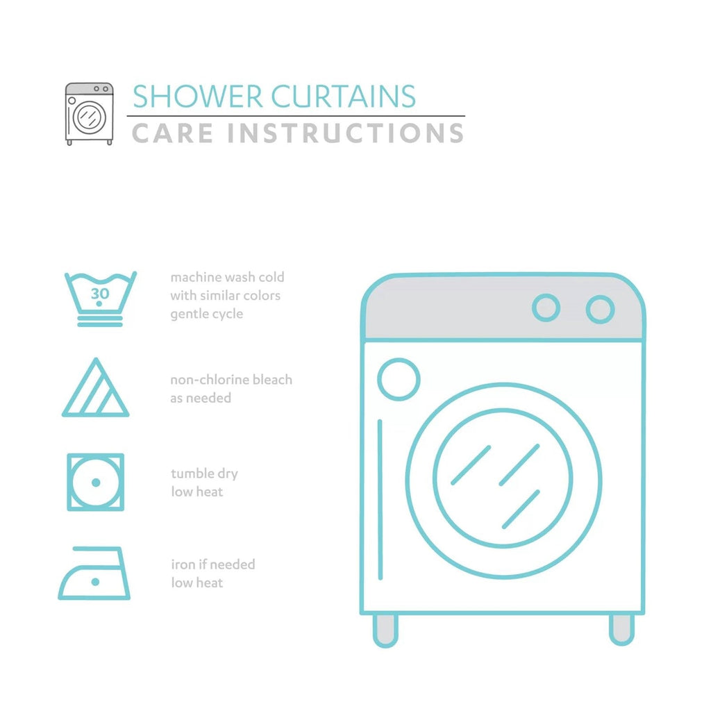 72-inch Pastel Blue Chenille Cotton Shower Curtain with Chevron Pattern-4