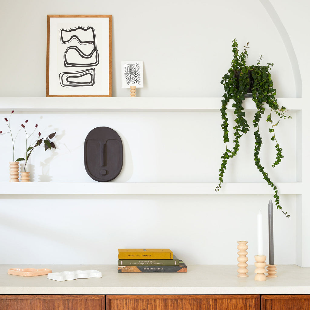 Ceramic Decorative Wall Mask - Anthracite Grey