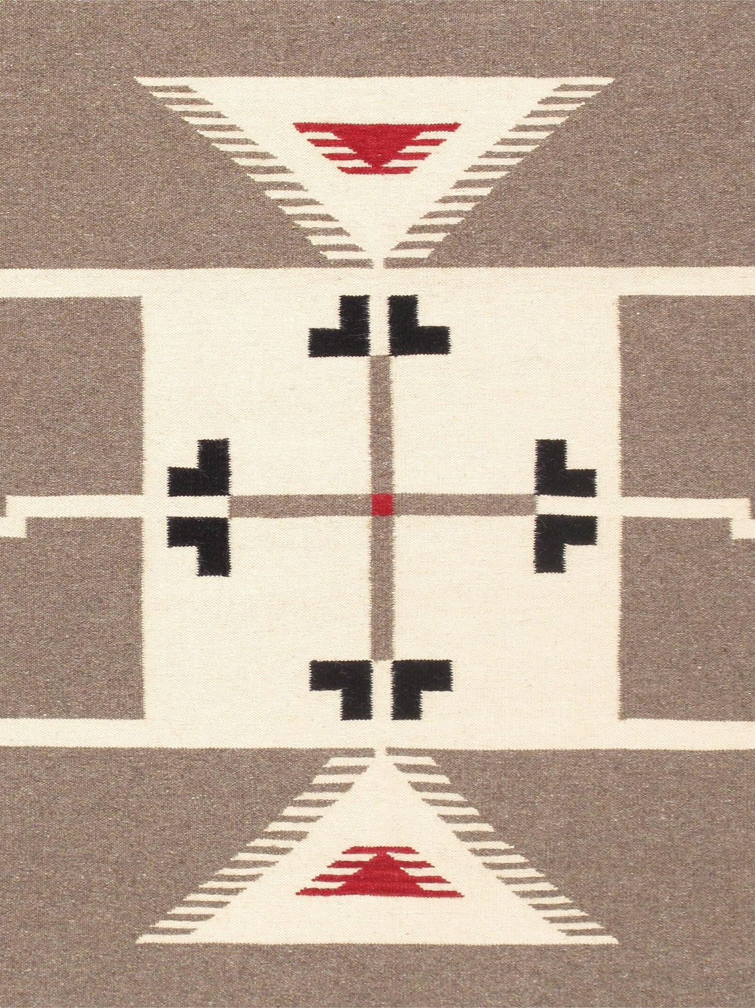 Canvello Navajo Style Hand-Woven Wool Mocha Area Rug- 8'2" X 9'10"-1