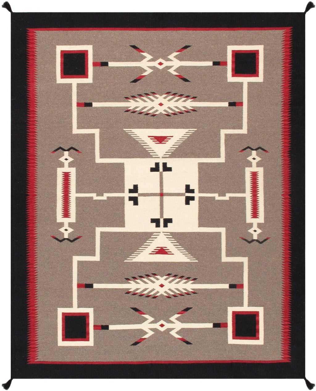 Canvello Navajo Style Hand-Woven Wool Mocha Area Rug- 8'2" X 9'10"-0