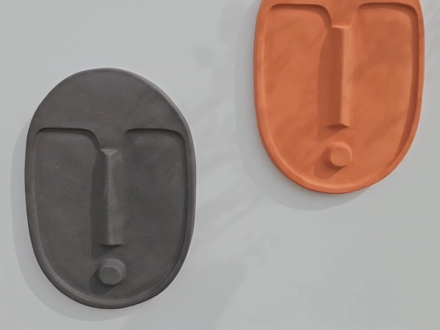 Ceramic Decorative Wall Mask - Anthracite Grey