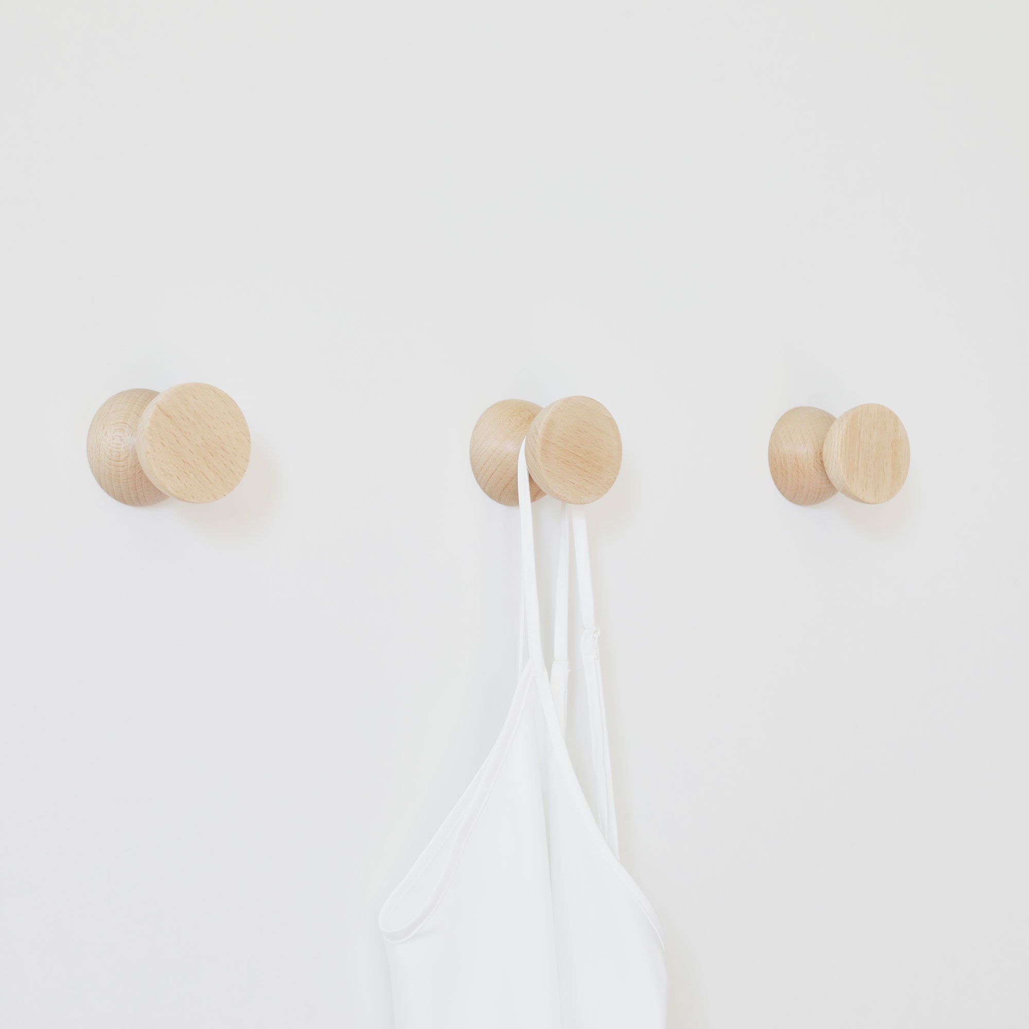 Geometric Beech Coat Hook - Set of 3