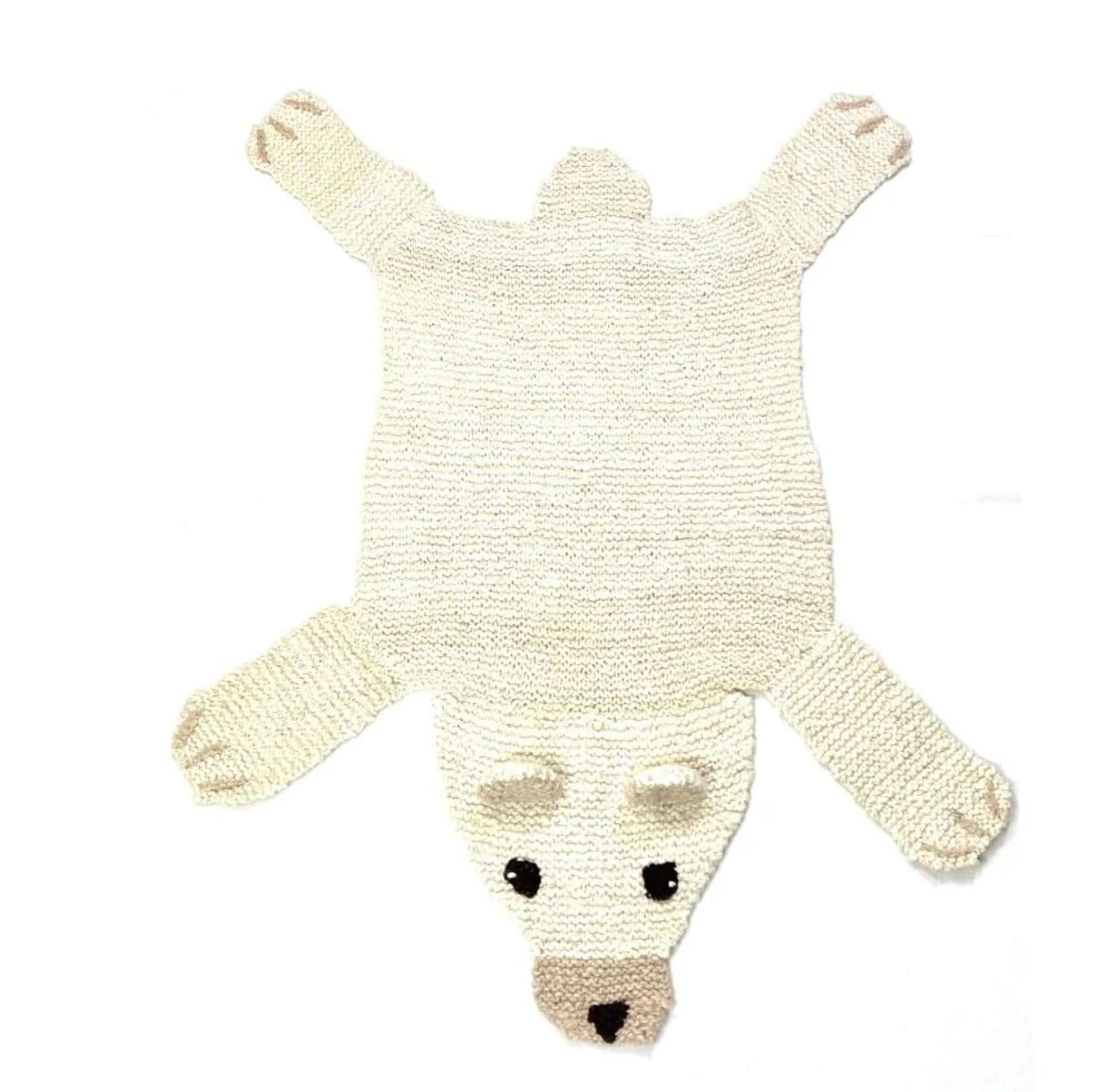 Organic Wool Play Mat + Nursery Rug  | Polar Bear