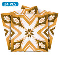 White and Orange Beautiful Backsplash Retro pattern tile stickers Model - V33-0