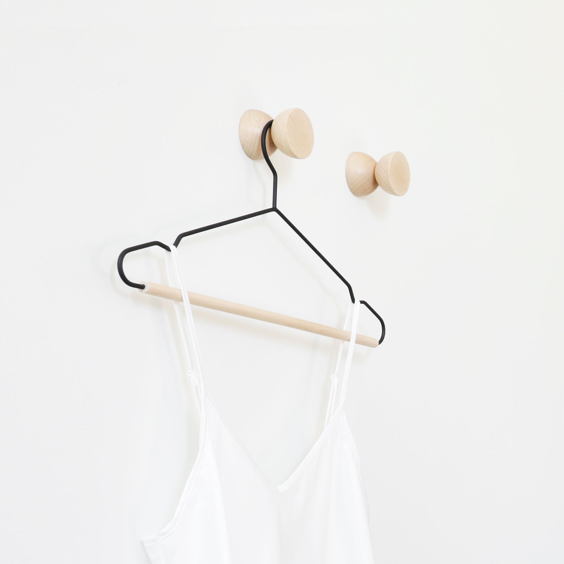 Geometric Beech Coat Hook - Set of 3